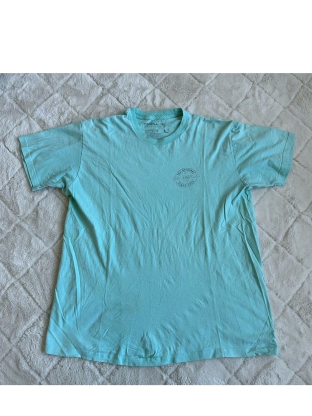 O'Neill | Turquoise & Black Classic Logo Tee "The Original O'Neill" | Size Large